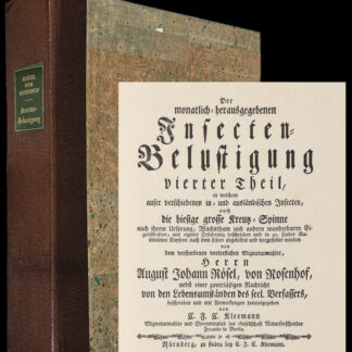 Rösel von Rosenhof, Augustin Johann: -Der montlich - herausgegennen Insecten-Belustigung vierter Theil. -