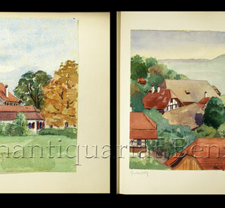 Laedrach, Walter: -Sammlung von 60 Original-Aquarelle und 1 Farbstiftzeichnung