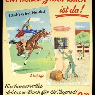 -Globibuch Werbe-Plakat "Ein neues Globi-Buch ist da! - Globi wird Soldat"