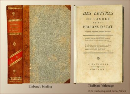 Mirabeau, Honoré Gabriel Riquetti comte de: -Des lettres de cachet et des prisons d'état.