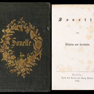 Humboldt, Wilhelm von: -Sonette.