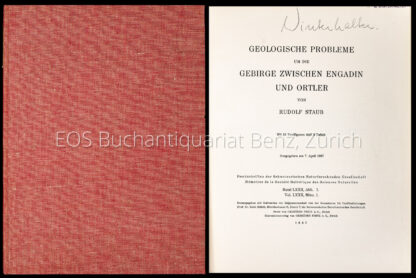 Staub, Rudolf: -Geologische Probleme um die Gebirge zwischen Engadin und Ortler.