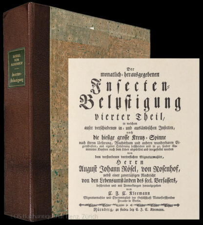 Rösel von Rosenhof, Augustin Johann: -Der montlich - herausgegennen Insecten-Belustigung vierter Theil. -