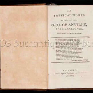 Lansdowne, George Granville: -The poetical works.