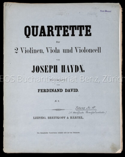 Haydn, Joseph: -Quartette für 2 Violinen, Viola, und Violoncell.