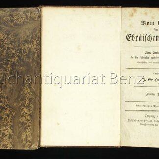 Herder, J(ohann) G(ottfried): -Vom Geist der Ebräischen Poesie.
