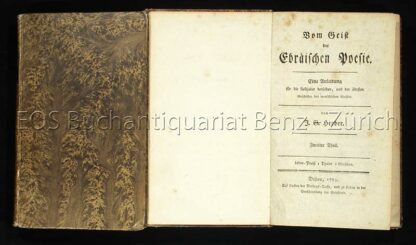 Herder, J(ohann) G(ottfried): -Vom Geist der Ebräischen Poesie.