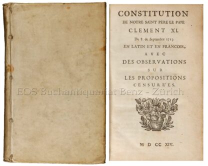 Clemens XI. -Constitution de notre Saint Père le Pape Clement XI. du 8. de septembre 1713.