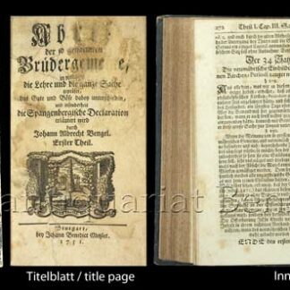 Bengel, Johann Albrecht: -Abriss der so genannten Brüdergemeine,