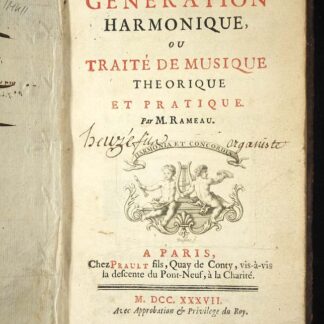 Rameau, Jean Philippe: -Generation harmonique,