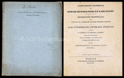 Bach, Christoph Ernst: -Annotationes anatomicae de nervis hypoglosso et laryngeis.