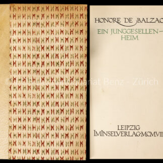 Balzac, Honoré de: -Ein Junggesellenheim.