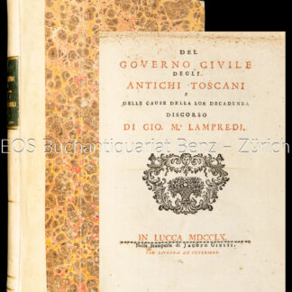 Lampredi, Giovanni Maria: -Del governo civile degli antichi Toscani i delle cause della lor decadenza.