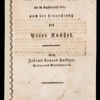 Bossard, Johann Konrad: -Standrede, gehalten auf der Richtstätte in Zug,