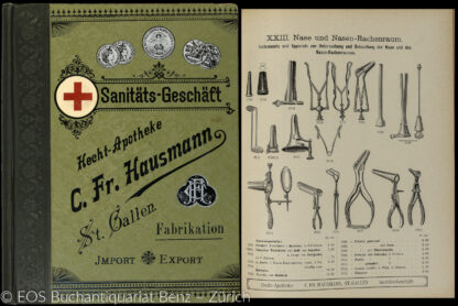 Hausmann, Caspar Friedrich: -Illustrirtes Preisbuch über Instrumente, Apparate, Utensilien, Glas- und Gummi-Waaren ... für Chirurgie, Medicin, Pharmacie, Krankenpflege und Hygiene.